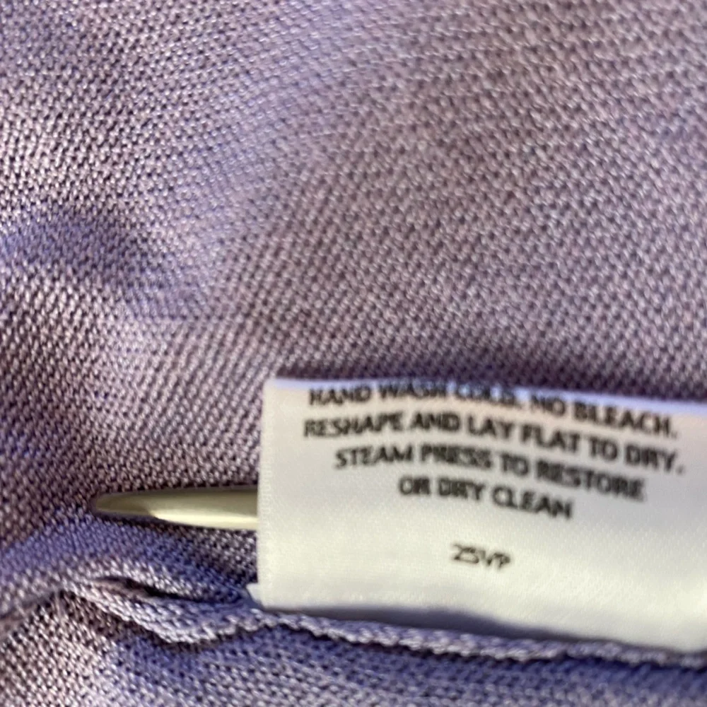 Eileen Fisher purple wrap waist blouse in size petite large. - Picture 16 of 16